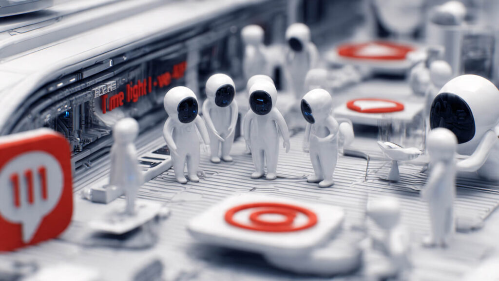 moltbook ai - A futuristic digital social network concept, showing abstract AI agents interacting in a virtual environment resembling a modern social media feed. Clean, professional, modern style, with subtle digital motifs.