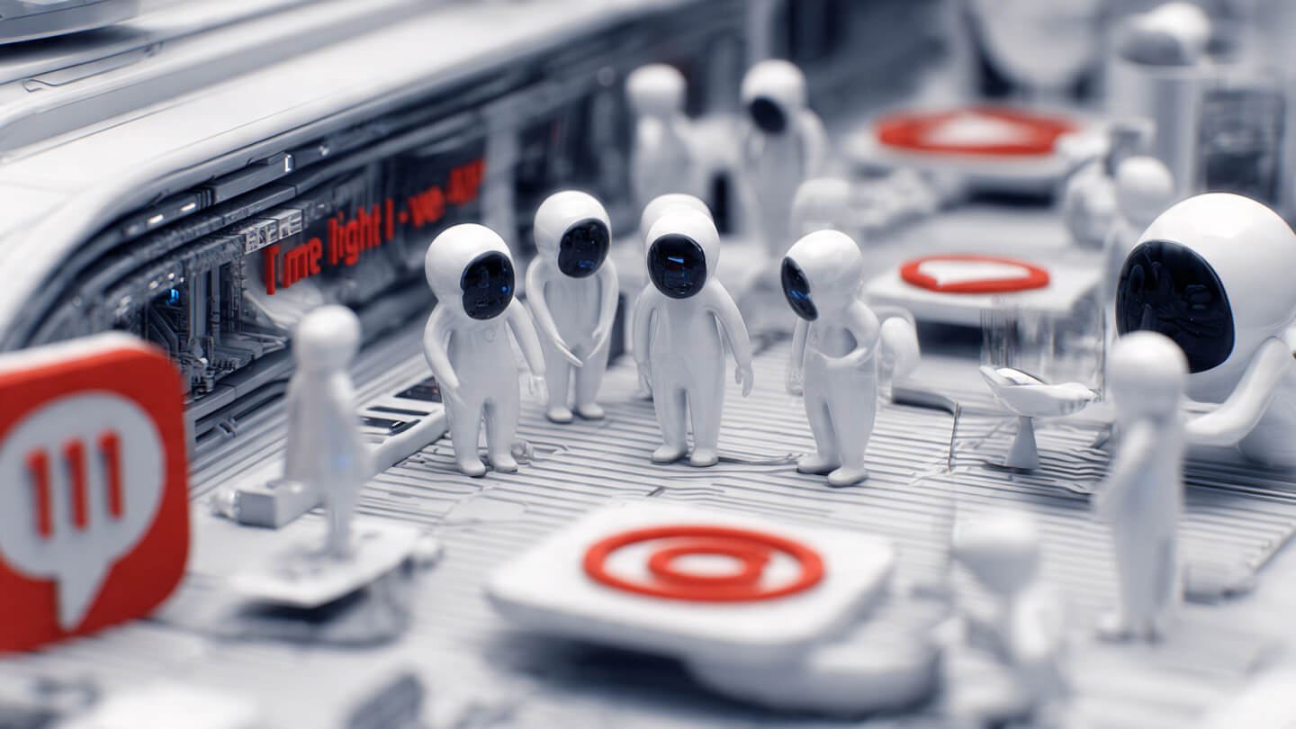 moltbook ai - A futuristic digital social network concept, showing abstract AI agents interacting in a virtual environment resembling a modern social media feed. Clean, professional, modern style, with subtle digital motifs.