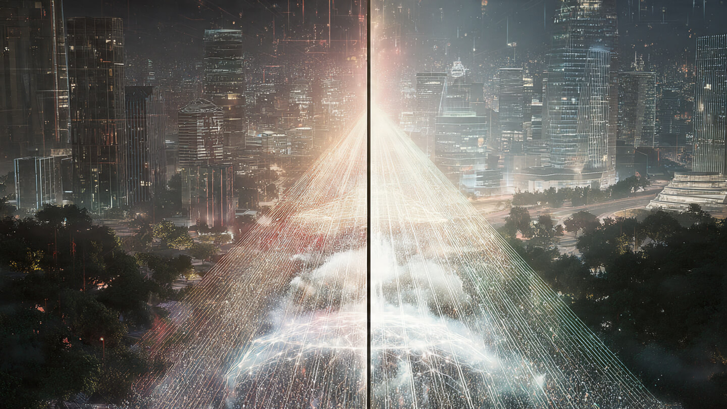 China vs US AI race illustrated with neural networks