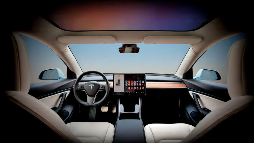 Tesla Model Y 15-inch touchscreen dashboard interior