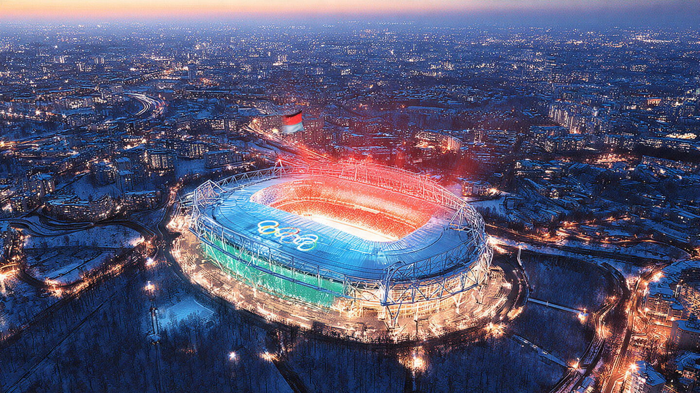 2026 Winter Olympics San Siro Stadium in Milan decorated for opening ceremony