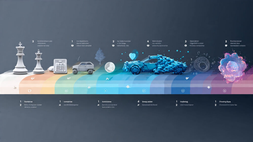 Evolution of AI showing progression from reactive machines to future artificial general intelligence