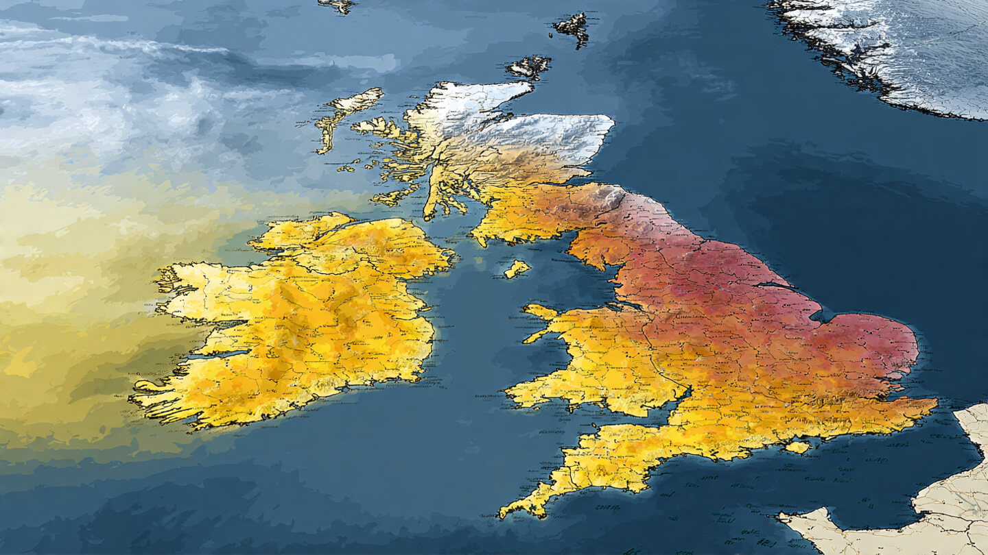 Ireland weather warnings map showing color-coded alerts across counties