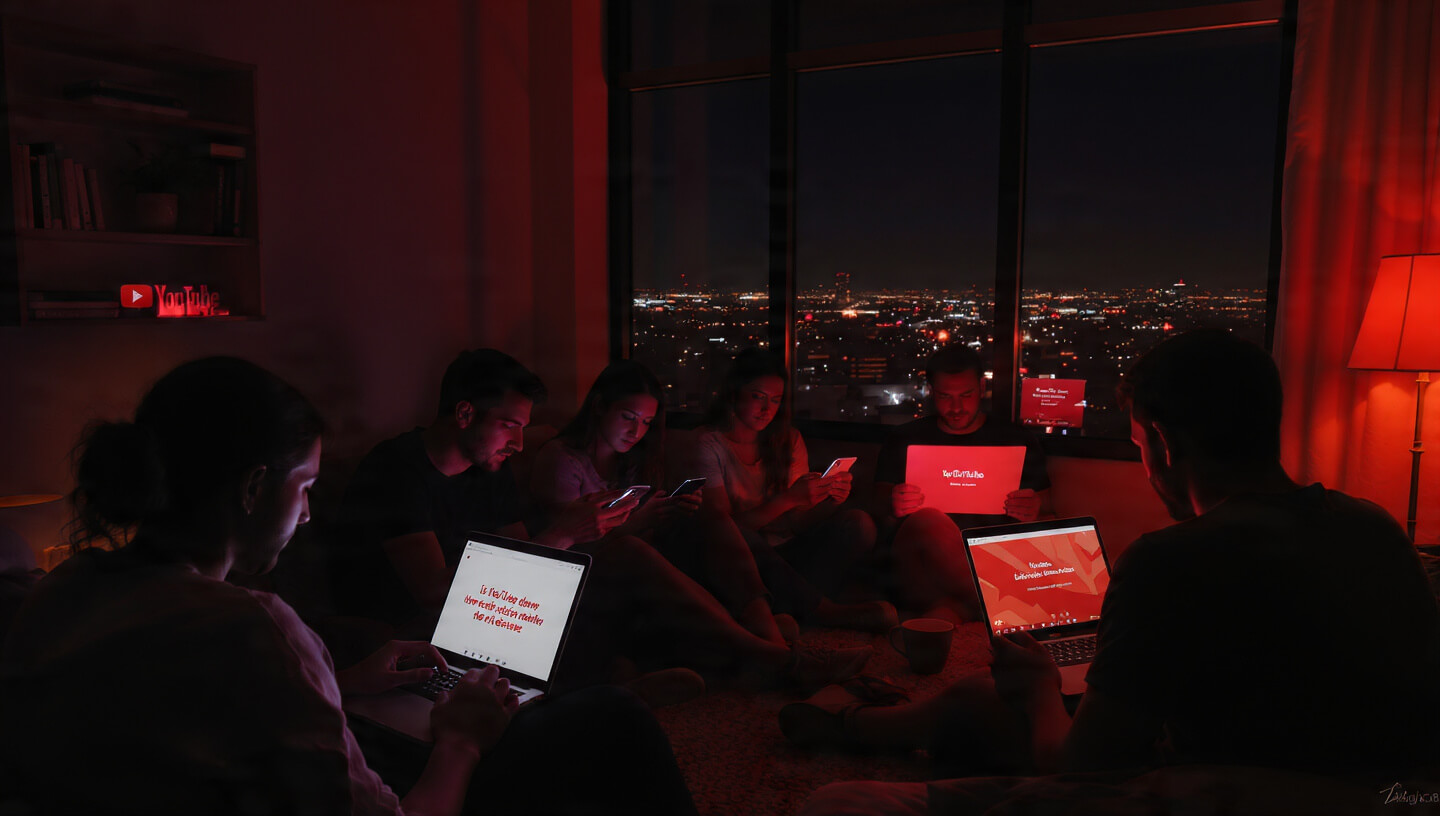 Is YouTube down right now — global outage alert on devices.